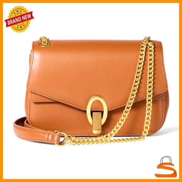 Chain Strap Shoulder Bag Satchel Faux Leather Adjustable Crossbody